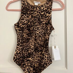 Good American Brown and Black Leopard Print Bodysuit